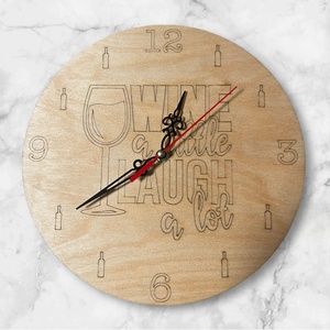 Wine Themed Wall Clock Laser Cut Bar Decor. Wine Lover Gift. Kitchen clock.